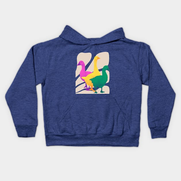 Pop colour ducks Kids Hoodie by happygreen